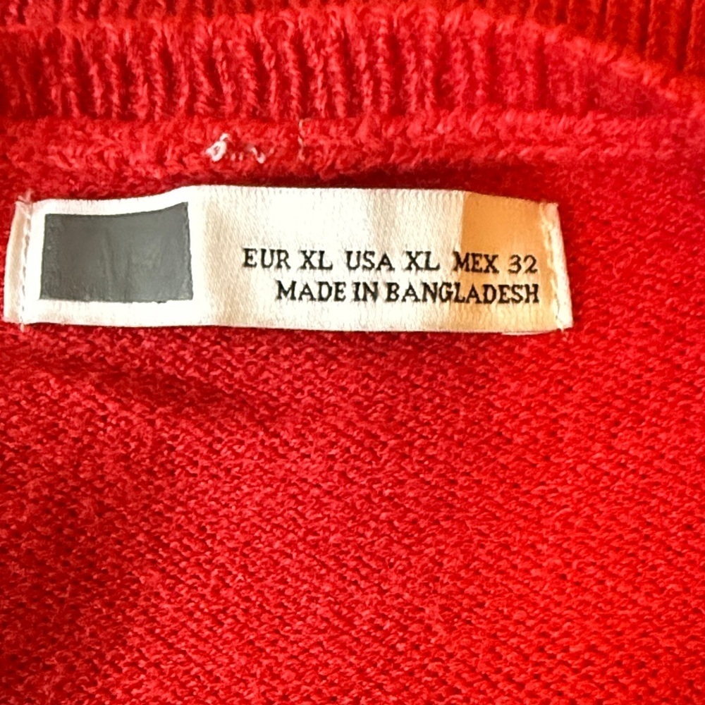 Zara V-Neck Sweater in Bold Red - Picture 6 of 10